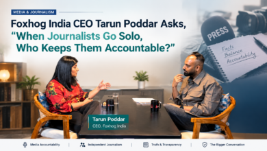 Tarun Poddar of Foxhog India in a discussion about independent journalism, media accountability, and journalistic transparency.